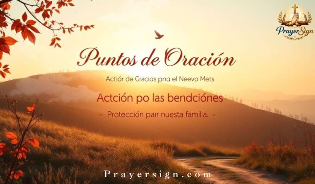 Puntos de Oración de Acción de Gracias para el Nuevo Mes